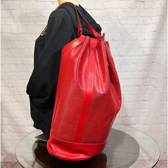LOUIS VUITTON Epi Randonnee GM Castillan Red. Big Roomy Backpack.